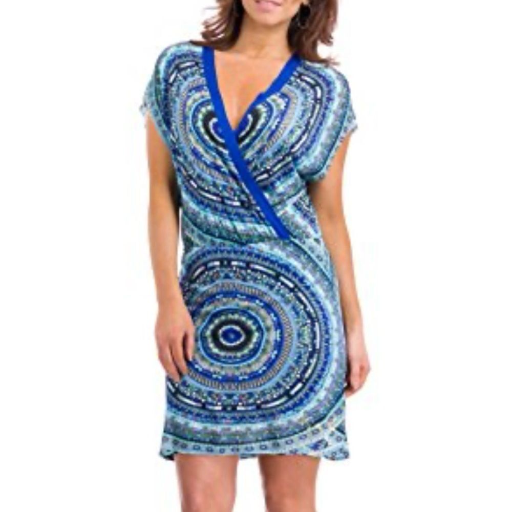 Desigual Women's Union Dress by Christian Lacroix Surplice Front Dress Size XS